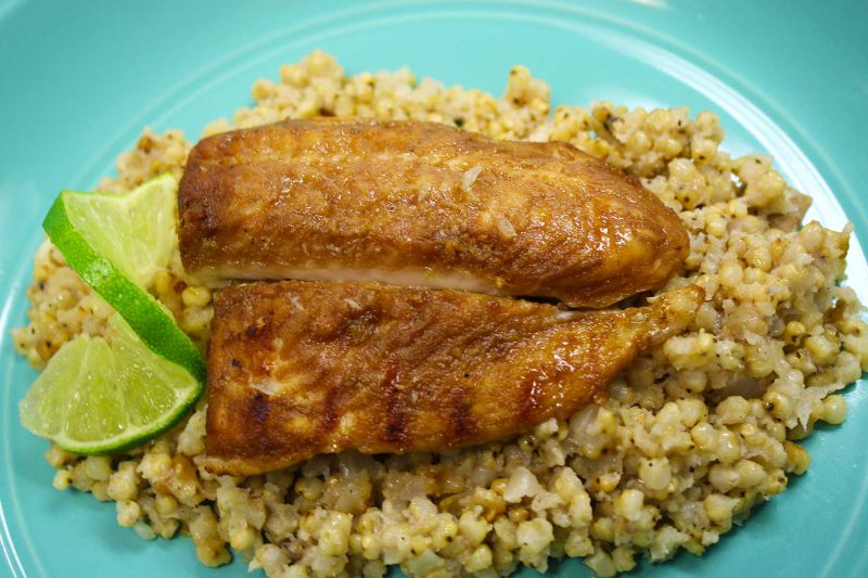 Gluten Free Lime Fish Sorghum Pilaf Recipe