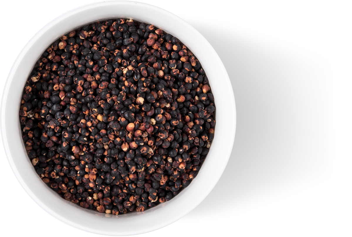 Bowl Toasted Black Whole Sorghum Grain