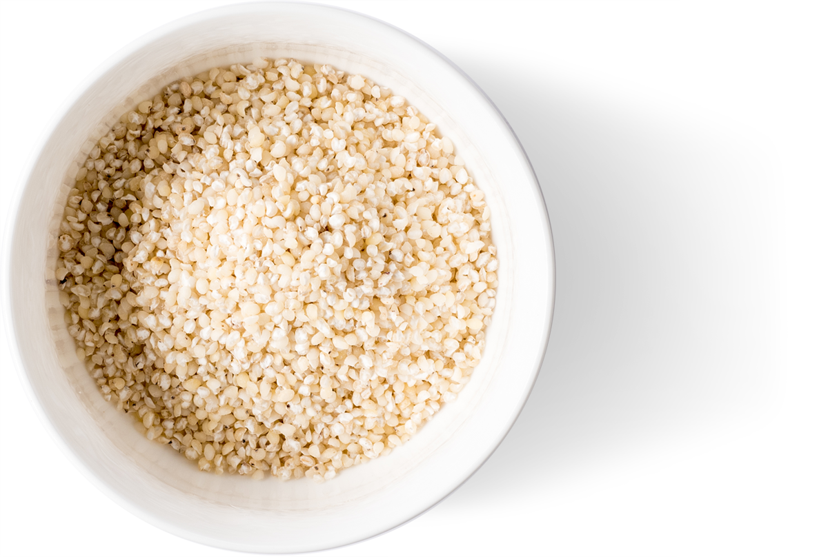 Bowl White Pearled Cut Sorghum Grain
